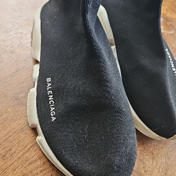 Balenciaga Black and White Sock Sneakers - Picture 3 of 10